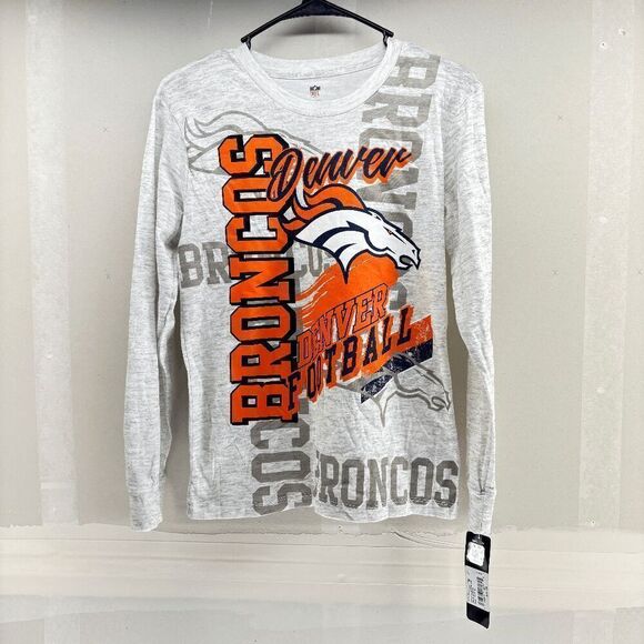 Womans NWT Long Sleeve Denver Broncos Shirt.Official NFL Apparel M 10/12 Broncos - Picture 1 of 4